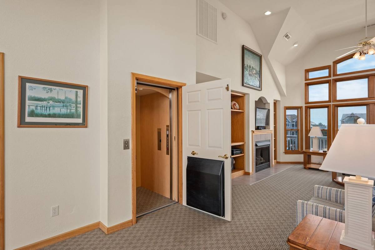 Elevator landing on the top level of the house